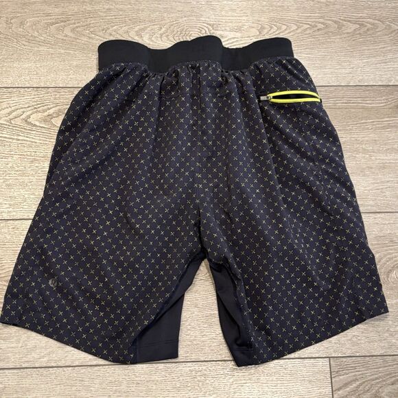 Lululemon T.H.E. Lined Shorts Mens M Black Geometric 9” Drawstring Gym Athletic - Picture 7 of 7